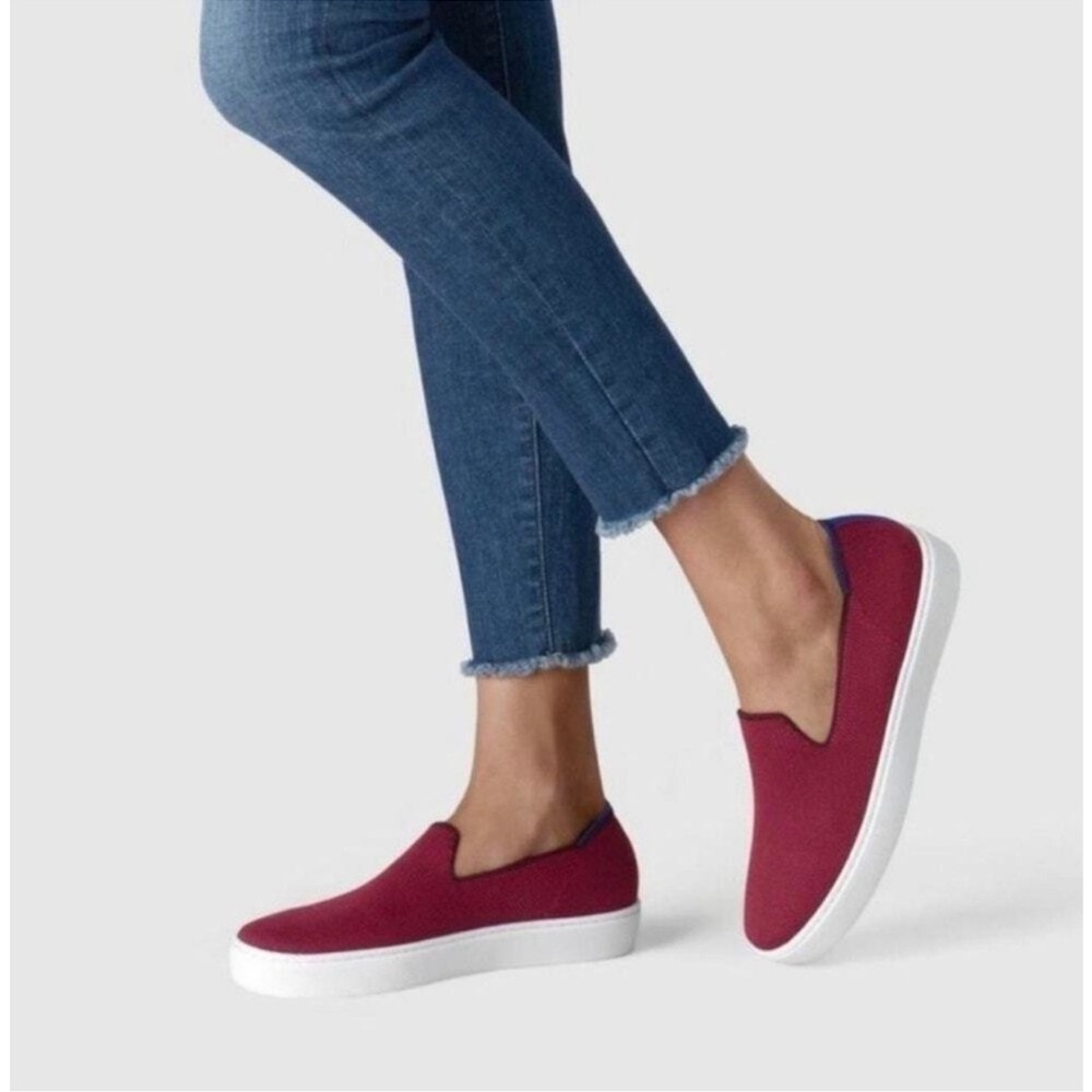 Rothy's The Original Slip On Sneakers Knitted In Red Garnet Retired Size 8